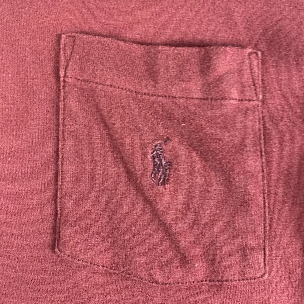 Vintage Ralph Lauren Polo Shirt Mens Large Cotton Long Sleeve Burgundy Pony